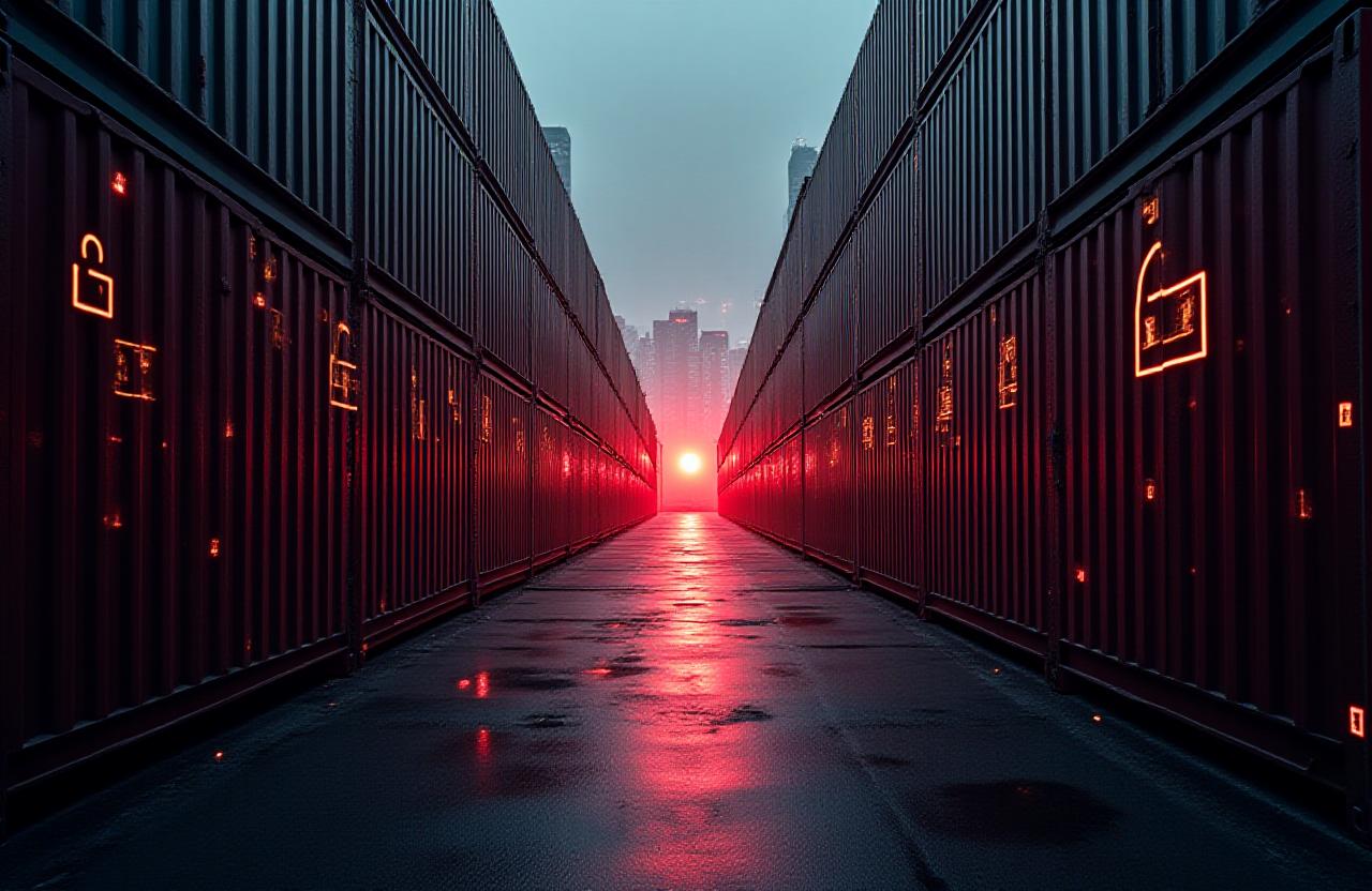 Abstract representation of data security in logistics